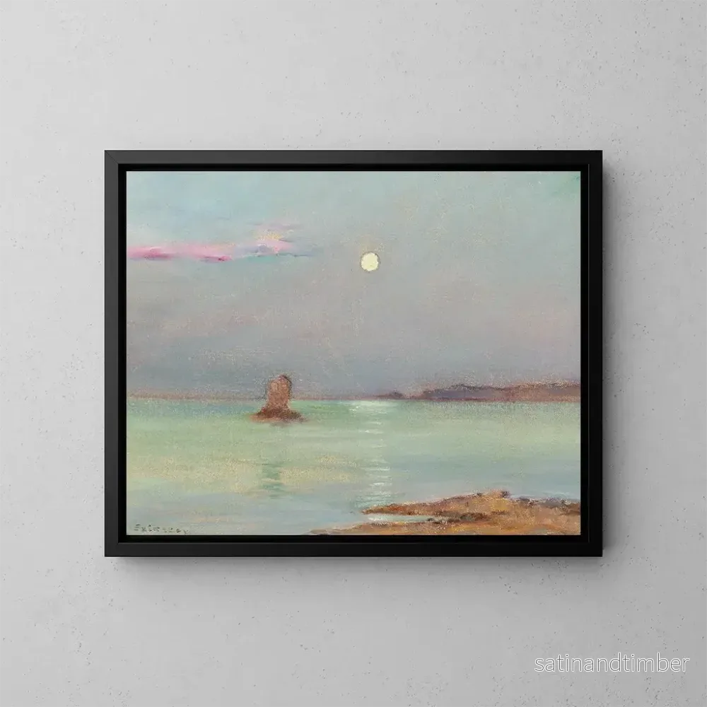 Reproduktion av målningen Lever de lune sur la mer - Ferenc Szikszay