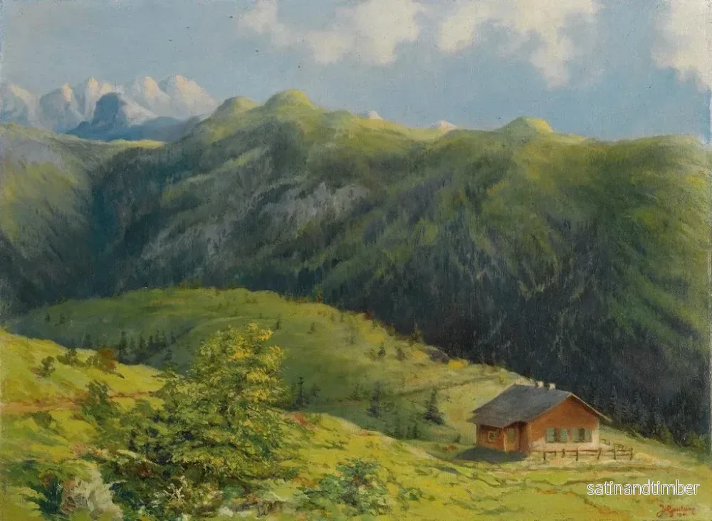 Reproduktion av målningen av Le pavillon de chasse de Saas à Liechtenstein - Hans Gantner - Bild 2
