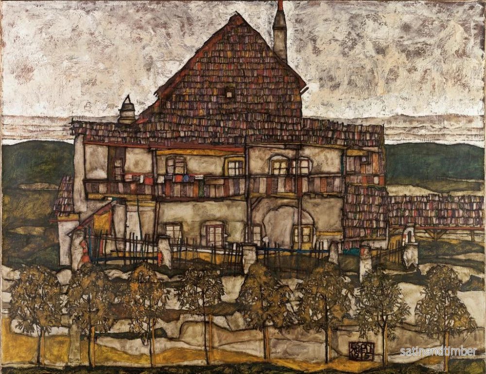 Reproduktion av målningen Hus med tak av shingel II - Egon Schiele - Bild 2