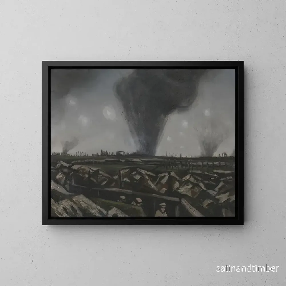 Reproduktion av målningen av Le bombardement av Christopher Nevinson - Christopher R W Nevinson