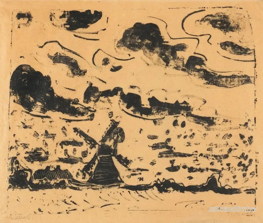 Reproduktion av målningen av ett väderkvarn nära Burg på Fehmarn - Ernst Ludwig Kirchner - Bild 2