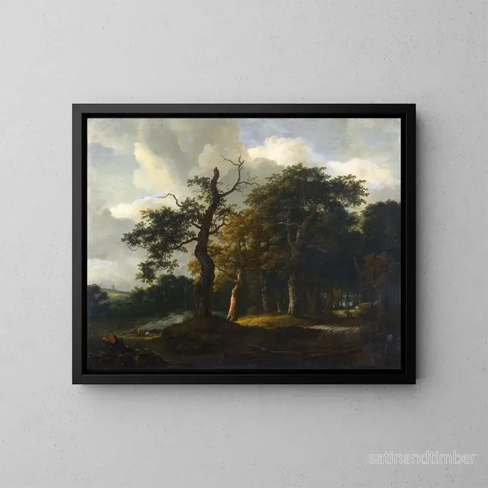 Reproduktion av målningen En väg genom en ek - Jacob Salomonsz van Ruysdael