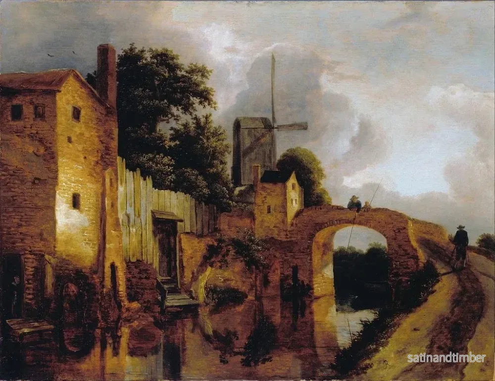 Reproduktion av målningen Canal med bro - Jacob van Ruisdael - Bild 2