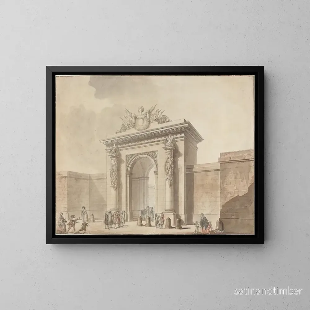 Reproduktion av målningen Portail de l'Hôtel d'Uzes, rue Montmartre, Paris - Atelier de Claude Nicolas Ledoux