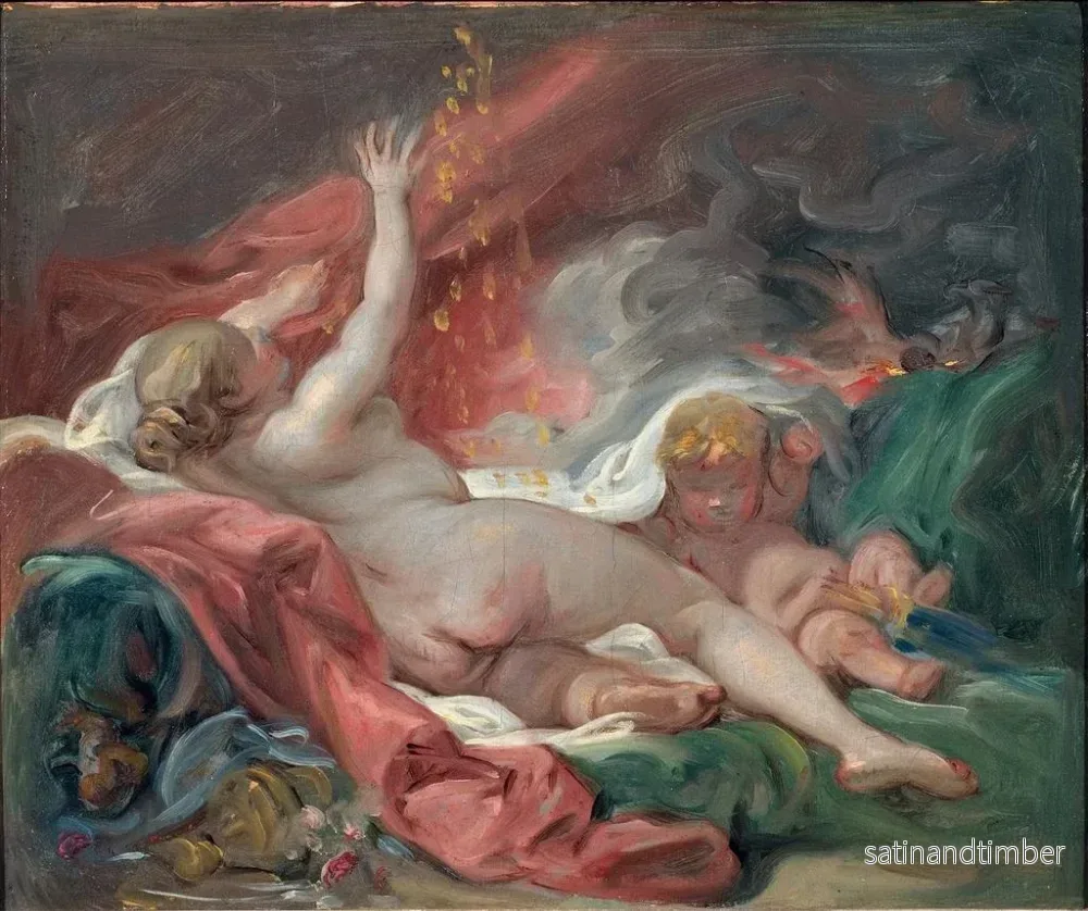 Reproduktion av målningen Studie av Dana och guldregnet - François Boucher - Bild 2