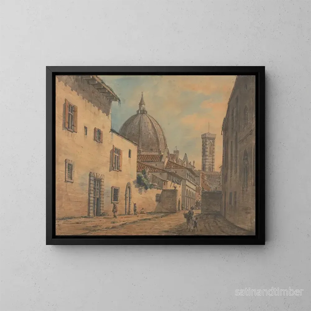 Reproduktion av målningen En gata i Florens med Duomo och Campanile i bakgrunden – William Marlow Reproduktion av målningen En gata i Florens med Duomo och Campanile i bakgrunden – William Marlow