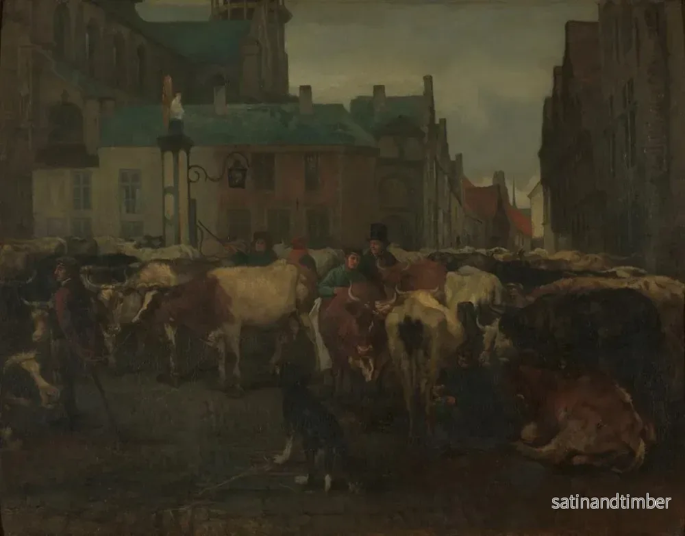 Reproduktion av målningen Le marché aux bestiaux à Anvers - Jan Stobbaerts - Bild 2