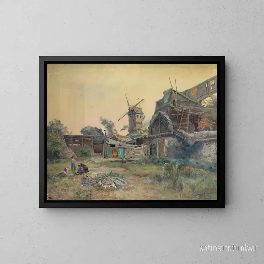 Reproduktion av målningen Moulins de Montmartre - Henri Arthur Bonnefoy