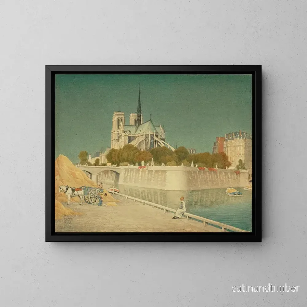 Reproduktion av målningen Notre-Dame och Seine - Joseph Edward Southall