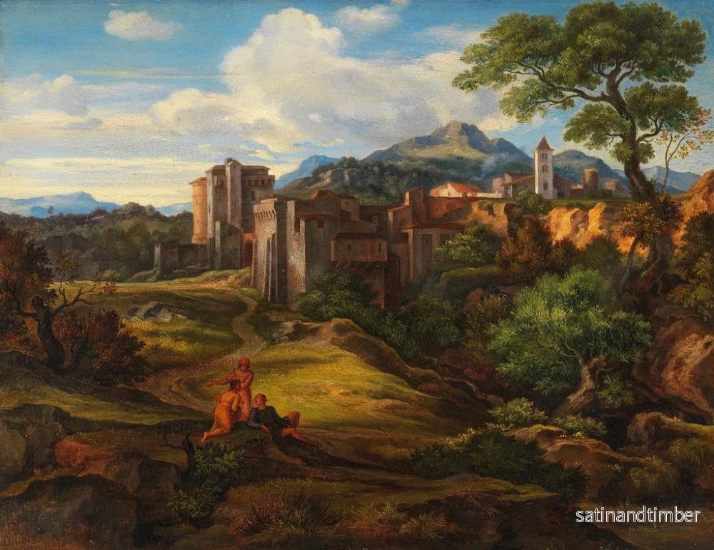 Reproduktion av målningen Landskapslandskap med befäst stad - Johann Heinrich Ferdinand Olivier - Bild 2