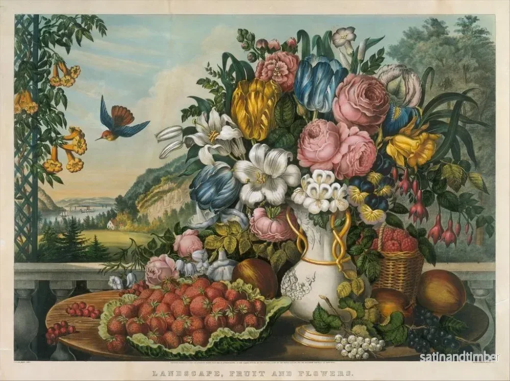 Reproduktion av målningen Landskap av frukt och blommor - Frances Flora Bond Palmer - Bild 2