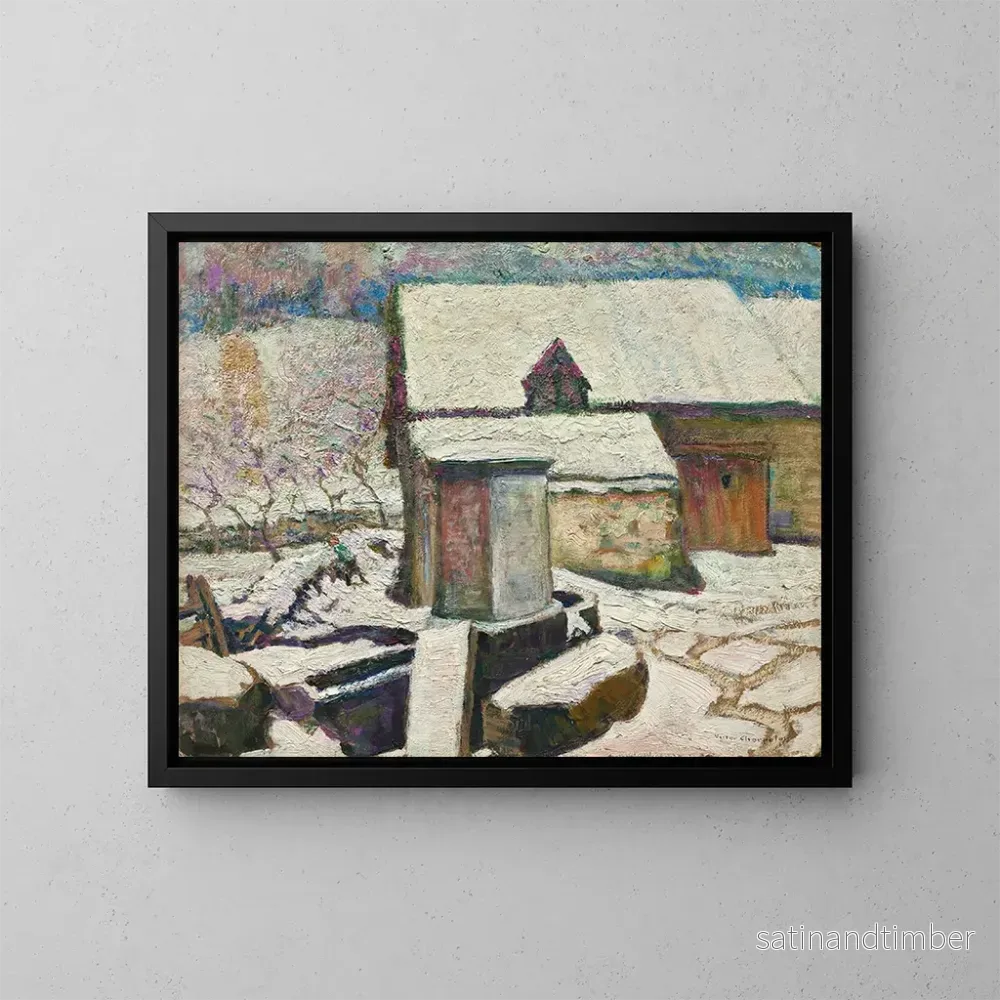 Reproduktion av målningen Abreuvoir en hiver – Victor Charreton Reproduktion av målningen Abreuvoir en hiver – Victor Charreton