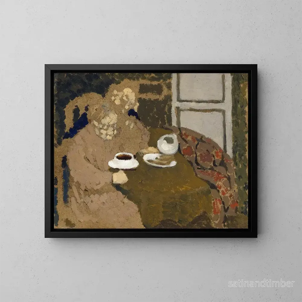 Reproduktion av målningen Två kvinnor som dricker kaffe – Édouard Vuillard Reproduktion av målningen Två kvinnor som dricker kaffe – Édouard Vuillard