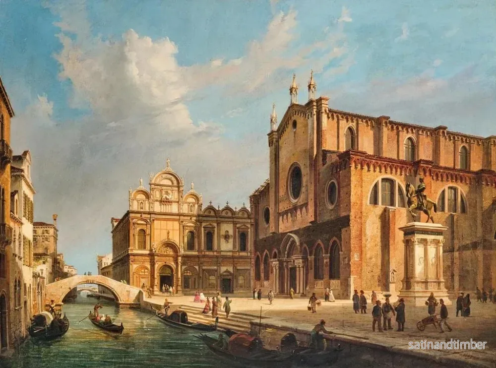 Reproduktion av målningen Venise, Campo Santi Giovanni e Paolo - Luigi Querena - Bild 2