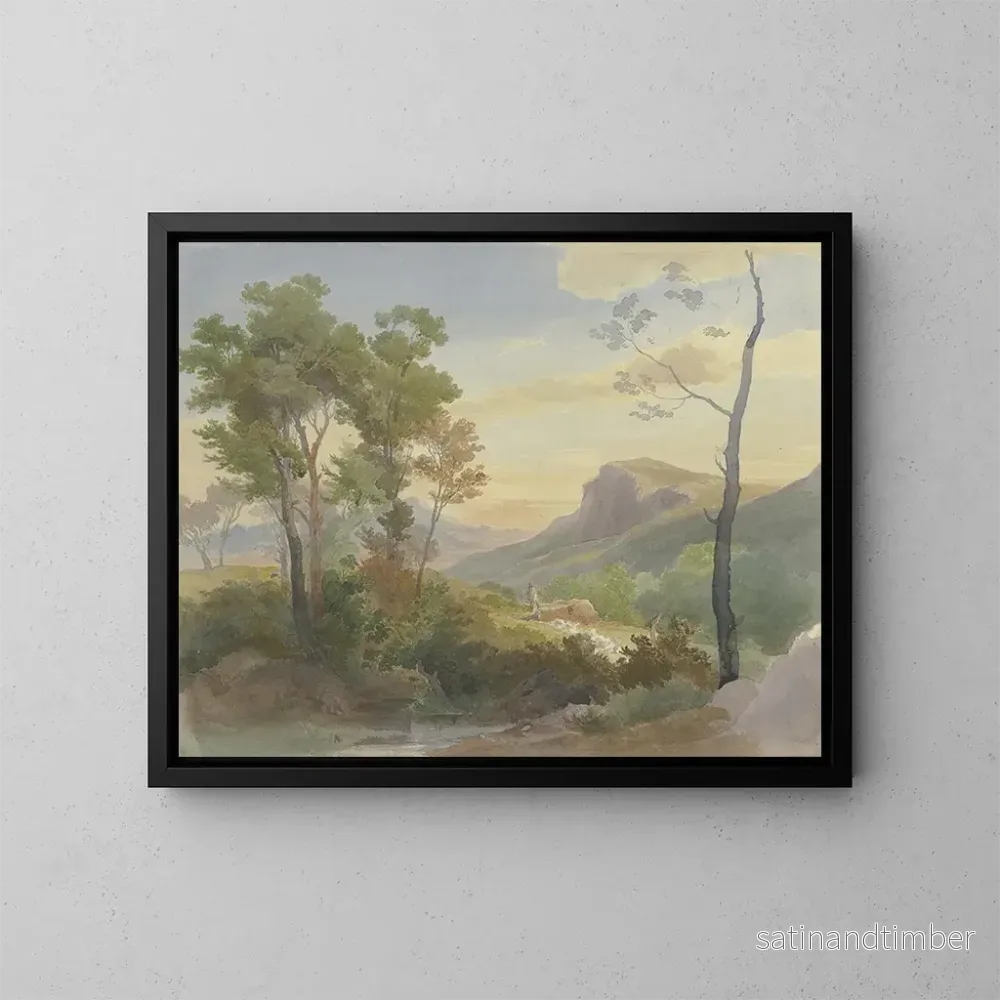 Reproduktion av målningen av italiensk bergslandskap – Carl Hummel Reproduktion av målningen av italiensk bergslandskap – Carl Hummel
