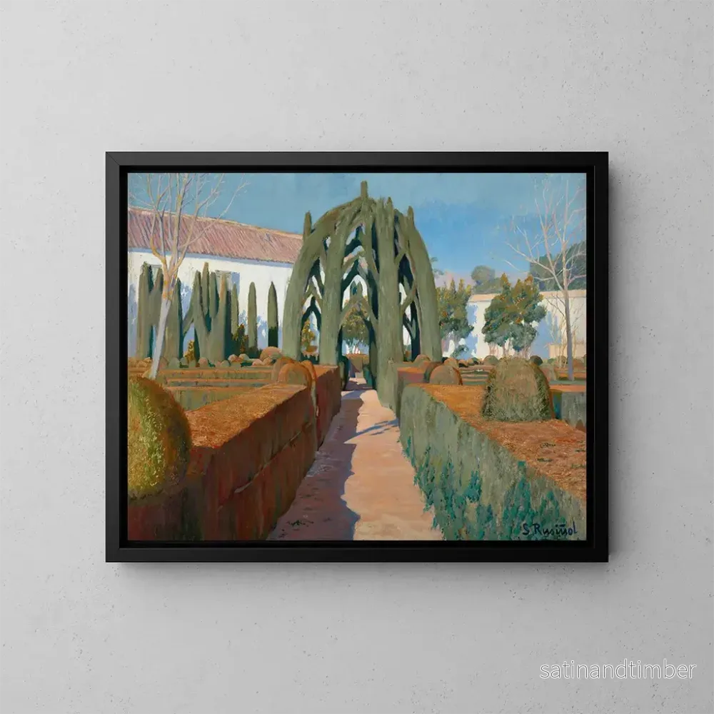 Reproduktion av målningen Le Jardin de la Danseuse Granada - Santiago Rusiñol