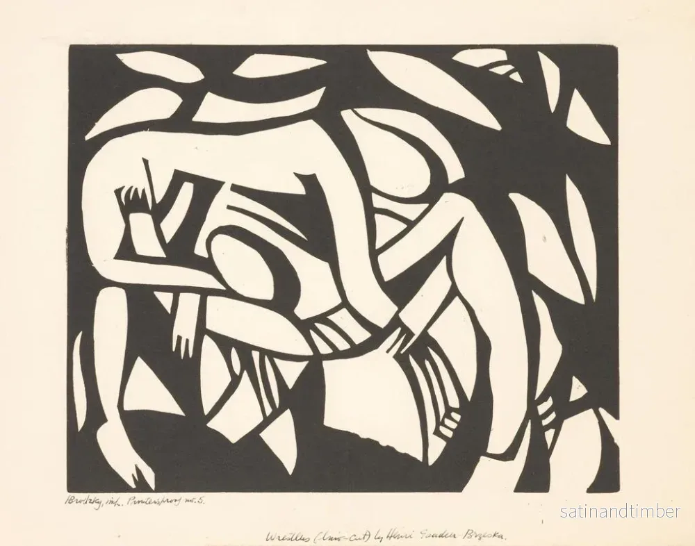 Reproduktion av målningen Lutteurs - Henri Gaudier-Brzeska - Bild 2