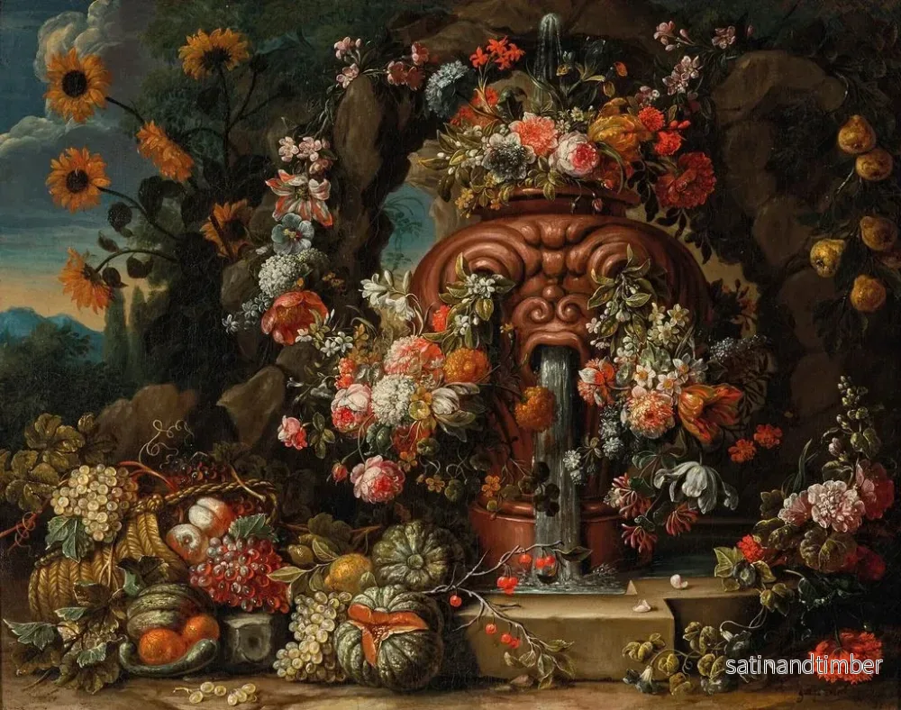 Reproduktion av målningen Fontaine aux fleurs - Gaspar Peeter Verbruggen le Jeune - Bild 2
