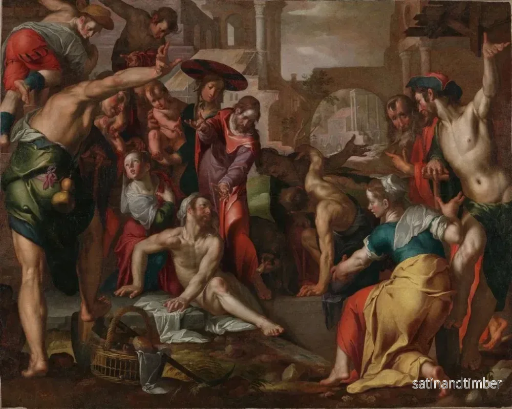Reproduktion av målningen La Résurrection de Lazare - Joachim Wtewael - Bild 2