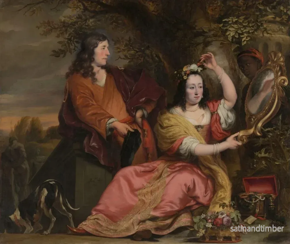 Reproduktion av målningen Jan van der Voort och hans syster Catharina med en tjänare - Ferdinand Bol - Bild 2