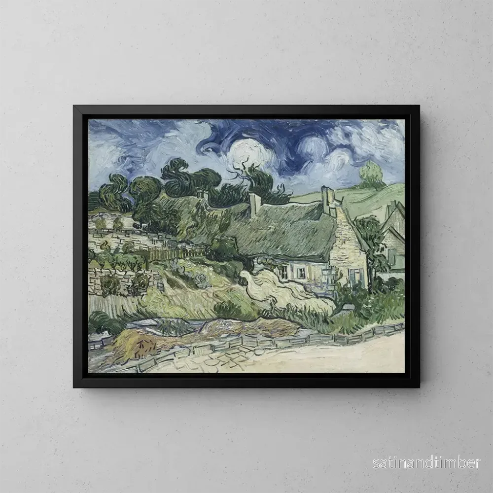 Reproduktion av målningen av Chaumières à Cordeville – Vincent van Gogh Reproduktion av målningen av Chaumières à Cordeville – Vincent van Gogh