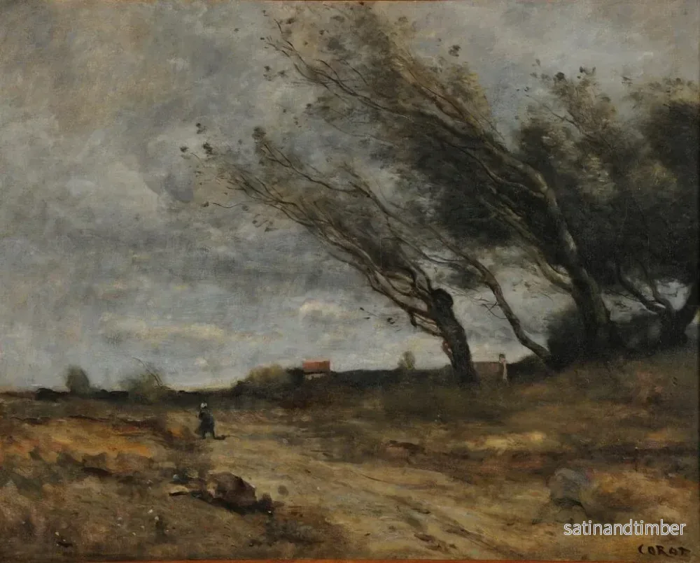 Reproduktion av målningen Le Coup de vent - Jean-Baptiste-Camille Corot - Bild 2