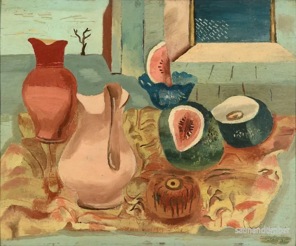 Reproduktion av målningen Melons coupés - Frances Hodgkins - Bild 2
