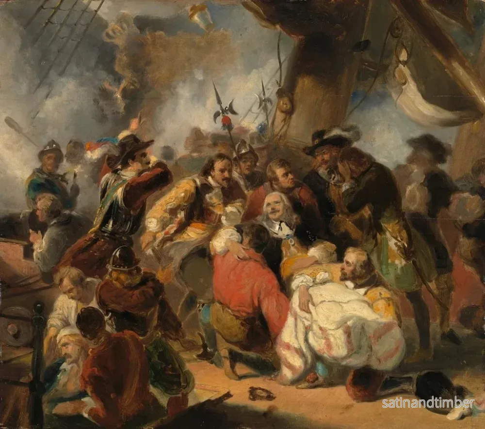 Reproduktion av målningen Michiel de Ruyter dödligt sårad i slaget vid Etna, 1676 - Nicolaas Pieneman - Bild 2