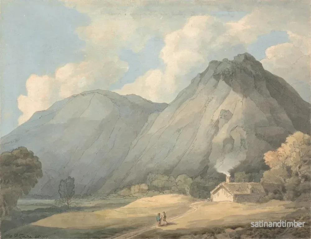 Reproduktion av målningen Craig yr Aderyn nära Llanfihangel-y-Pennant - Francis Towne - Bild 2
