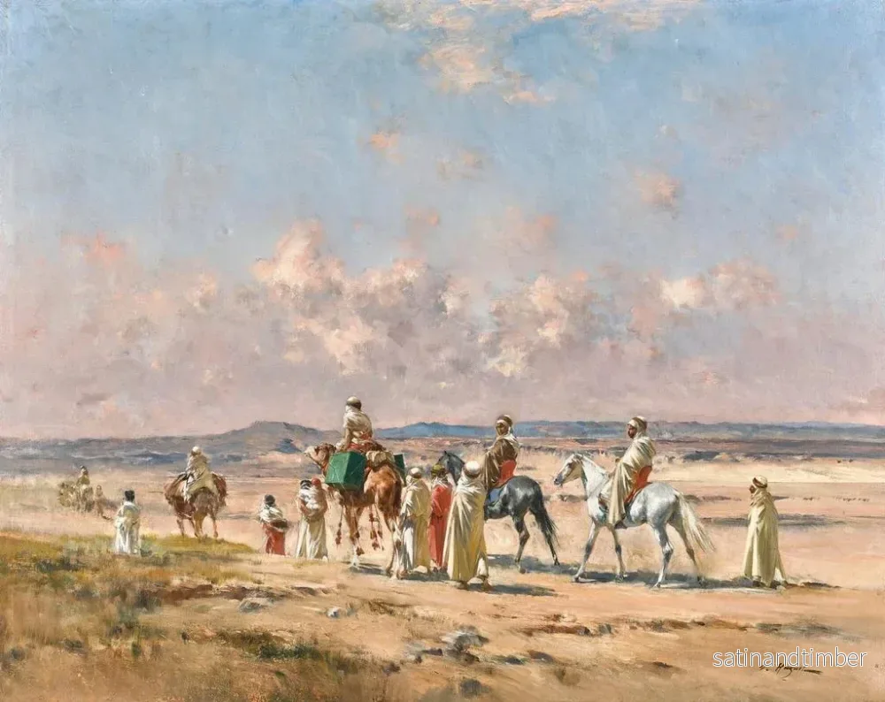 Reproduktion av målningen En karavan som korsar öknen - Victor Huguet - Bild 2