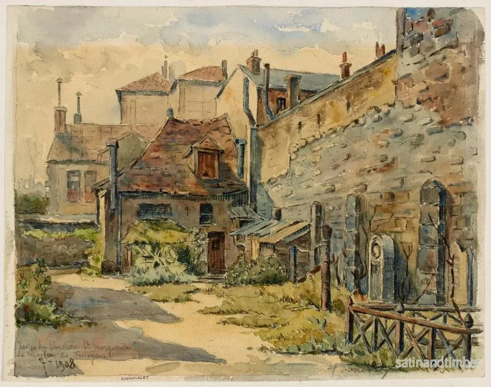 Reproduktion av målningen Restes du cimetière Sainte-Marguerite, rue Saint-Bernard - Georges-Henri Manesse - Bild 2