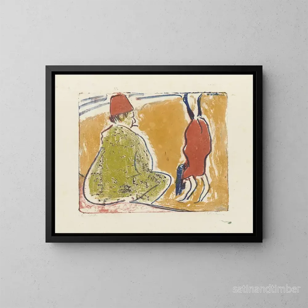 Reproduktion av målningen Scen vid stranden - Ernst Ludwig Kirchner