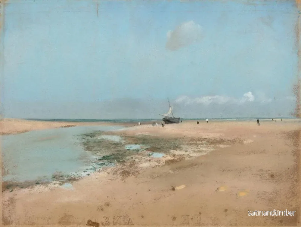Reproduktion av målningen av lågvatten vid flodmynningen - Edgar Degas - Bild 2