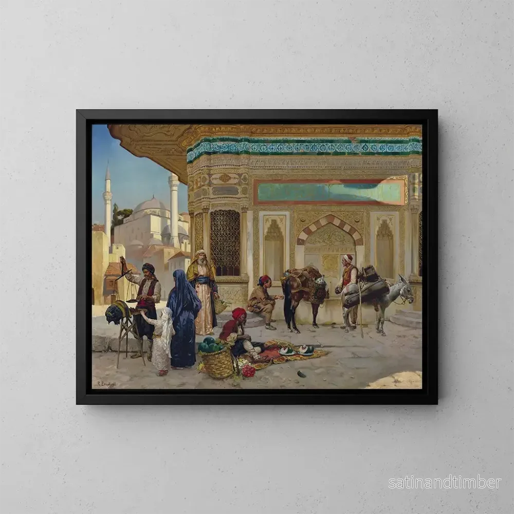 Reproduktion av målningen La fontaine d'Ahmed III à Istanbul - Rudolf Ernst