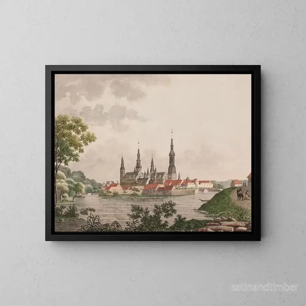 Reproduktion av målningen Prospectus du château royal de Frederiksborg à Sjælland – Søren L. Lange Reproduktion av målningen Prospectus du château royal de Frederiksborg à Sjælland – Søren L. Lange