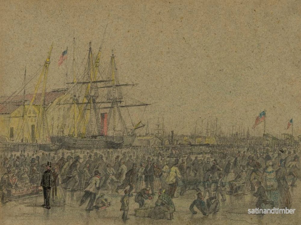 Reproduktion av målningen Scen vid Delaware-floden i Philadelphia under den stränga vintern 1856 - James Fuller Queen - Bild 2