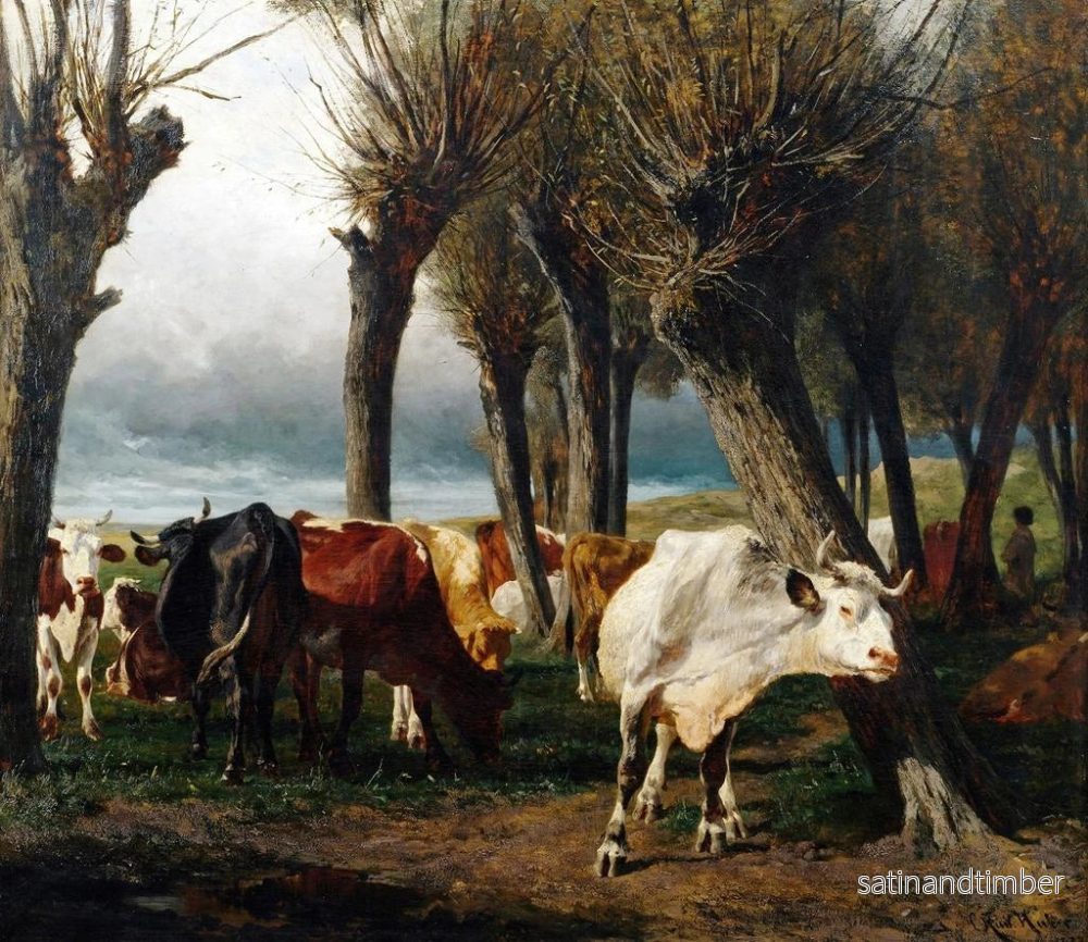 Reproduktion av målningen Bétail sous des saules pleureurs - Carl Rudolf Huber - Bild 2