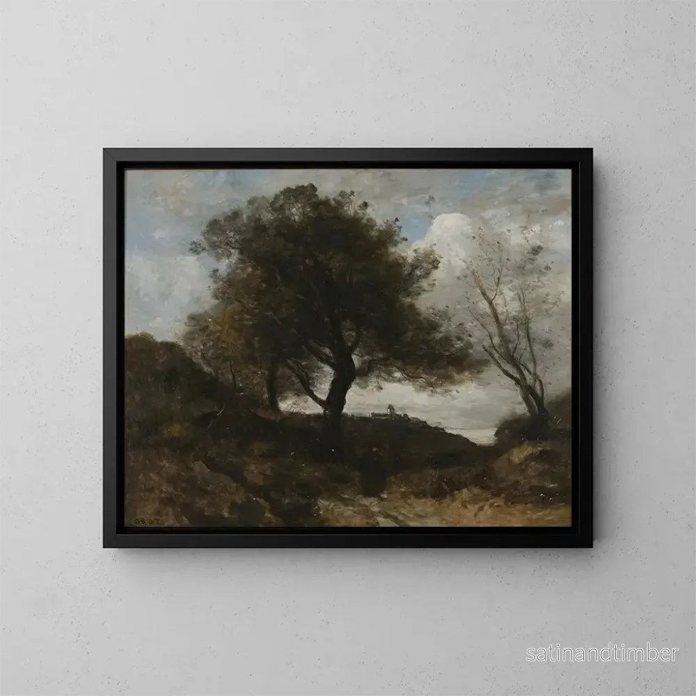 Reproduktion av målningen Souvenir de Normandie - Jean-Baptiste-Camille Corot