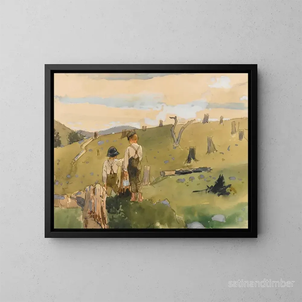 Reproduktion av målningen Pojkar på en kulle - Winslow Homer