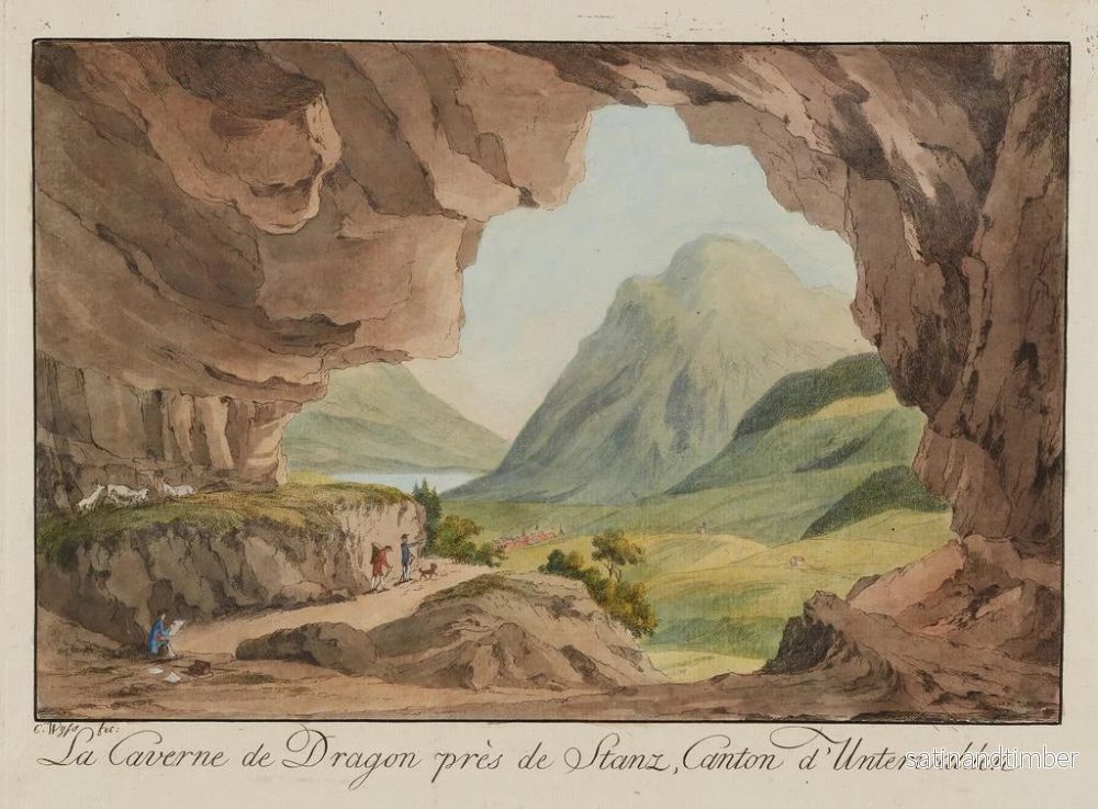 Reproduktion av målningen La caverne du dragon près de Stanz, canton d'Unterwald - Caspar Leontius Wyss - Bild 2
