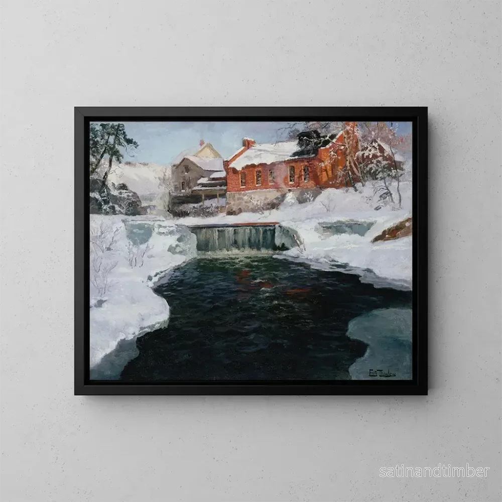 Reproduktion av målningen La nouvelle fabrique de Lillehammer - Frits Thaulow