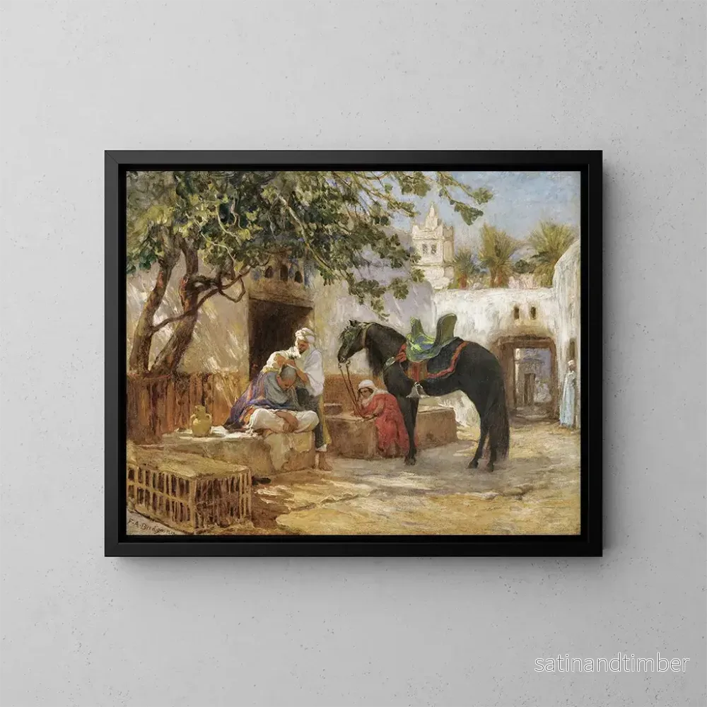 Reproduktion av målningen Le Barbier - Frederick Arthur Bridgman