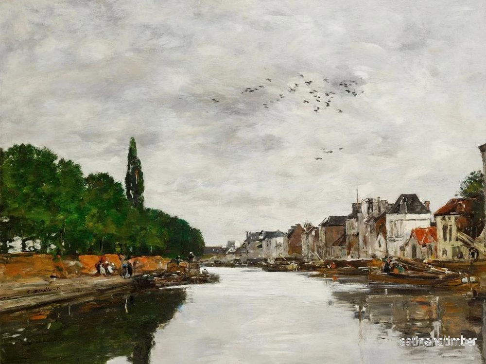 Reproduktion av målningen Canal aux environs de Bruxelles - Eugène Boudin - Bild 2