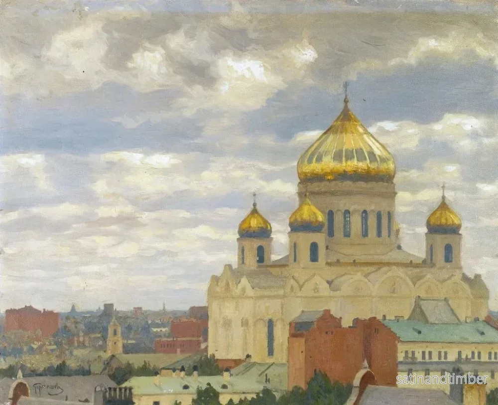 Reproduktion av målningen Vue de la cathédrale du Christ-Sauveur à Moscou - Mikhail Markianovich Germashev - Bild 2