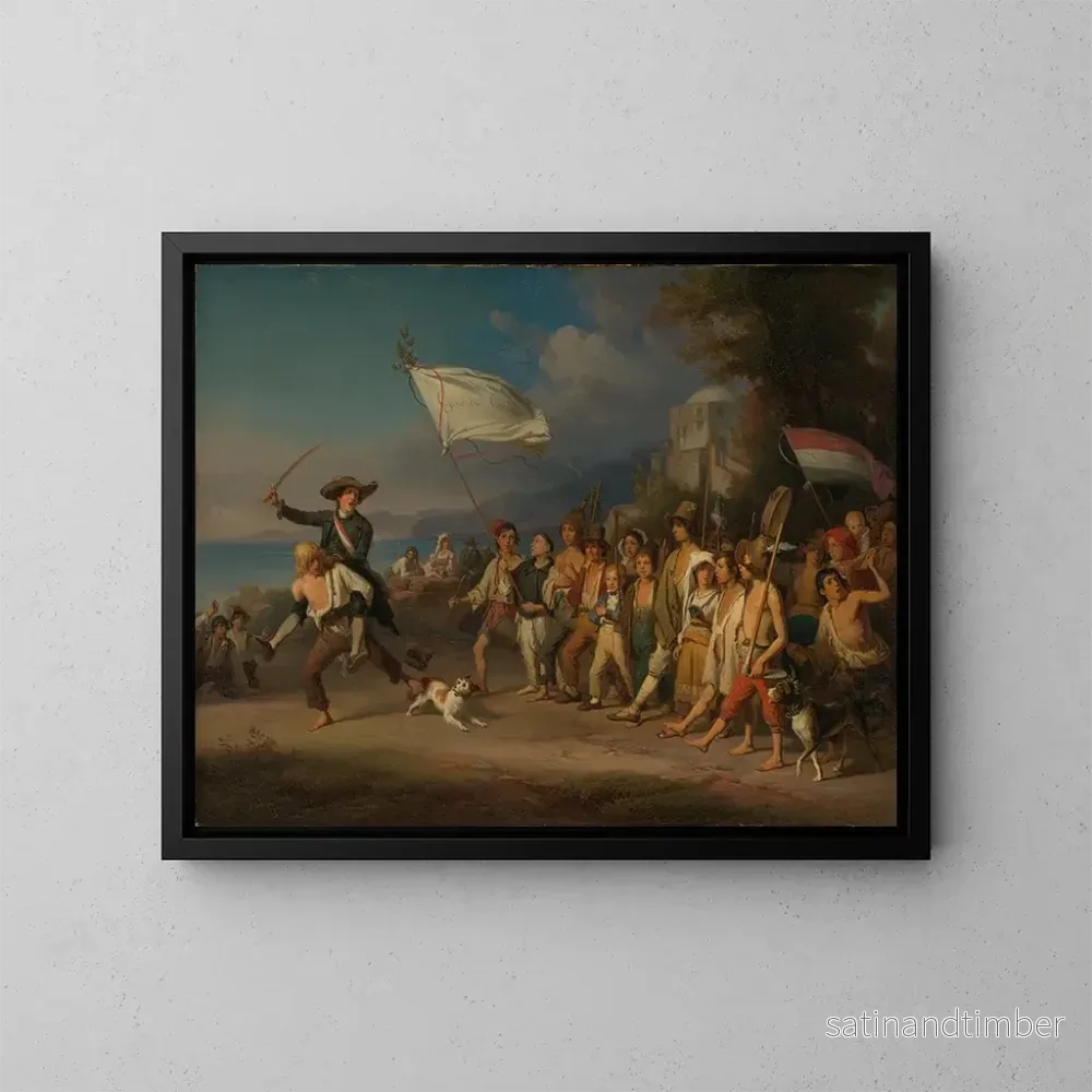 Reproduktion av målningen La défense des enfants - Johann Baptist Kirner