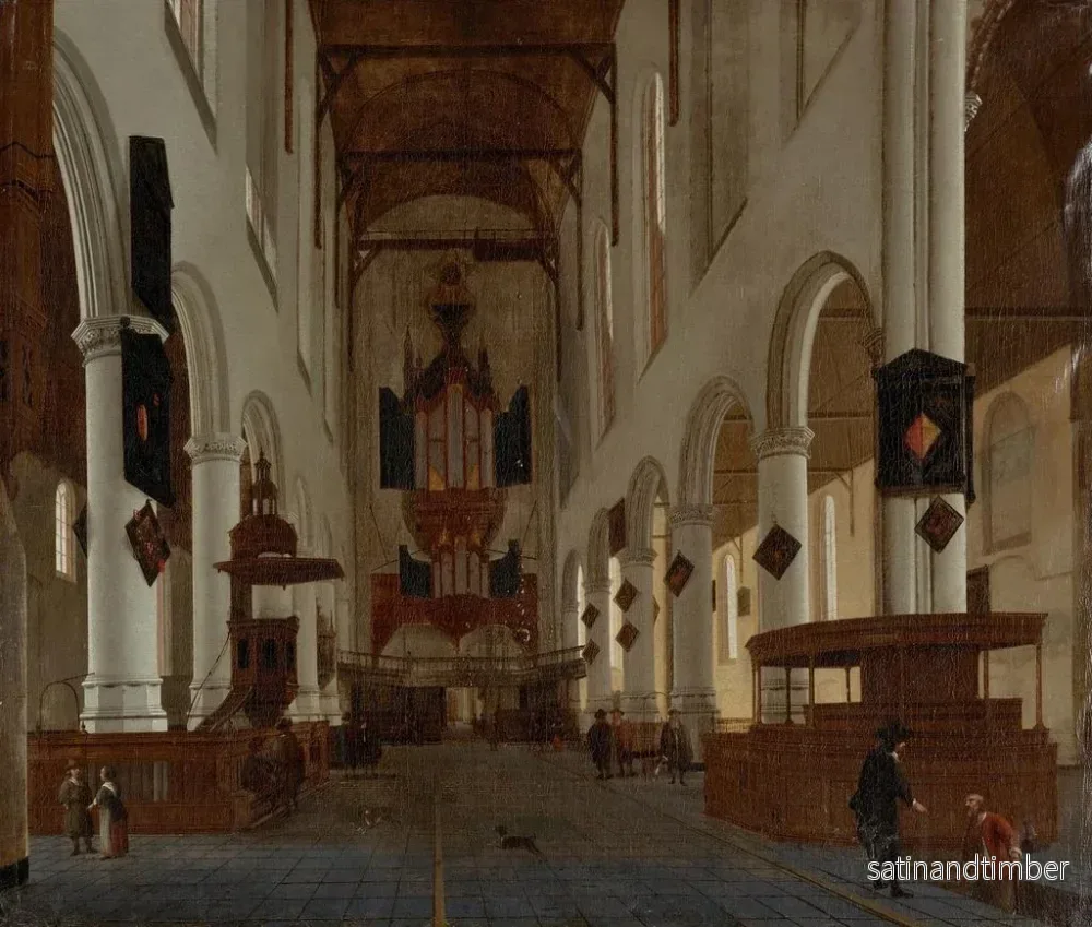 Reproduktion av målningen av den inre delen av Oude Kerk i Delft sett västerut - Hendrick Cornelisz van Vliet - Bild 2