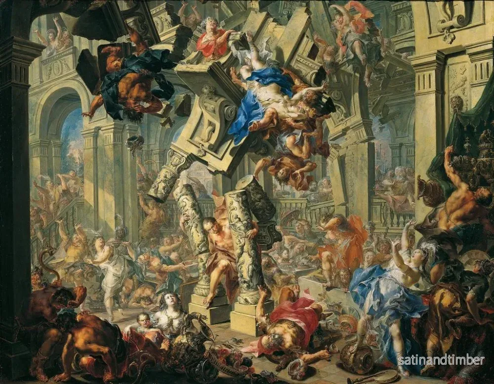 Reproduktion av målningen La revanche de Samson - Johann Georg Platzer - Bild 2