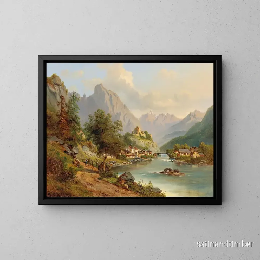 Reproduktion av målningen Vue de Landeck Pustertal - Edmund Hd