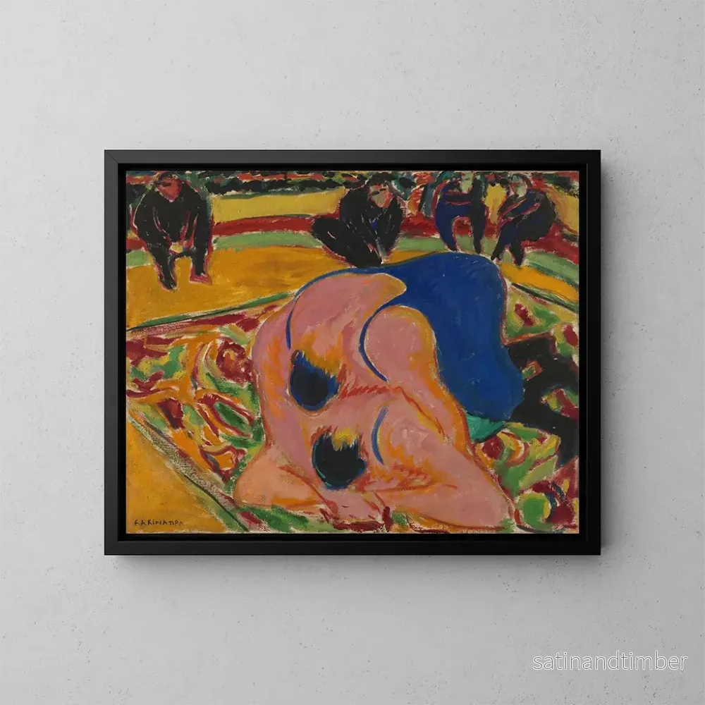 Reproduktion av målningen Lutteurs dans un cirque - Ernst Ludwig Kirchner