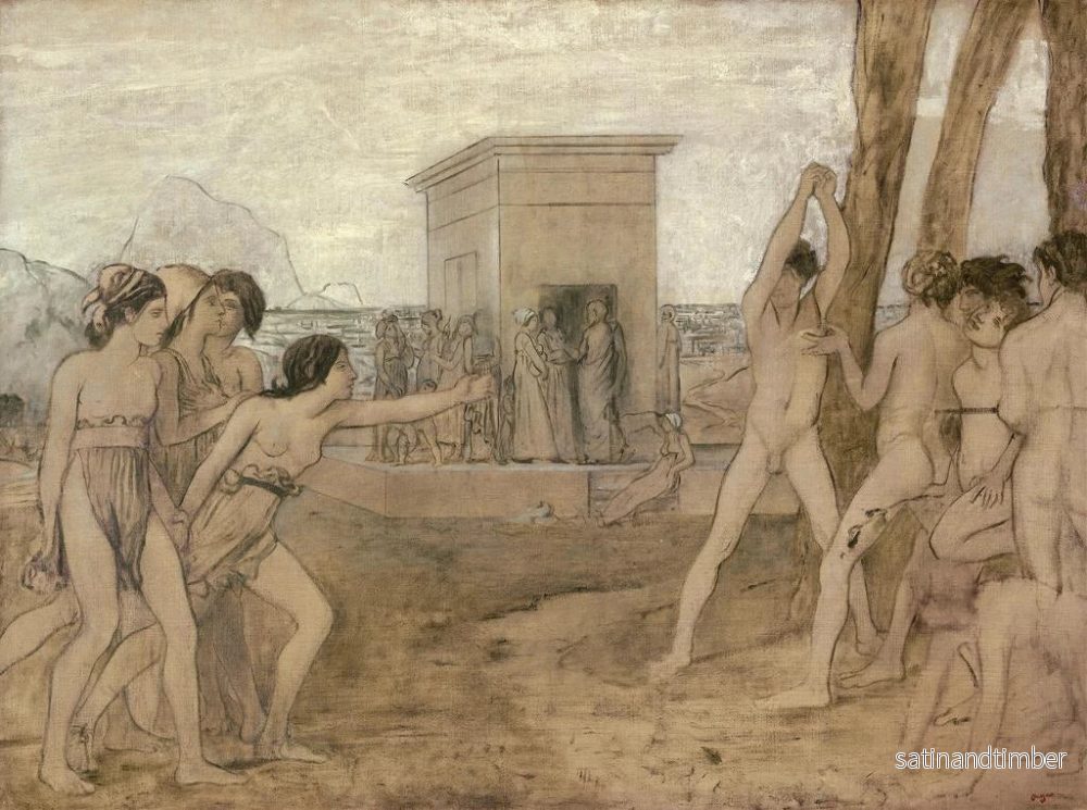 Reproduktion av målningen unga sparta flickor utmanar pojkar - Edgar Degas - Bild 2